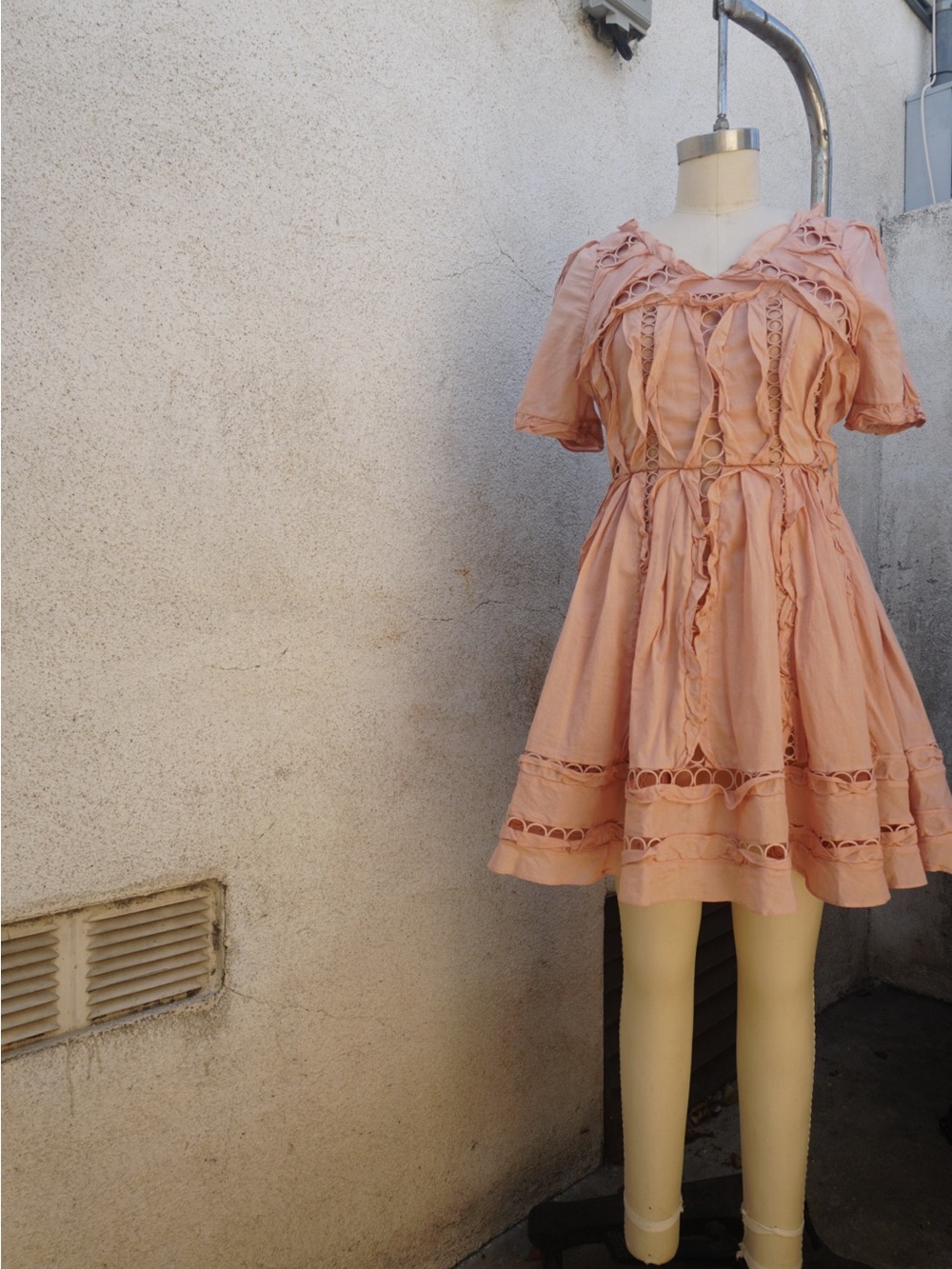 Zimmermann Dusty Pink Ruffle Lace Mini Dress